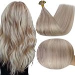 Full Shine U Tip Hair Extensions Real Human Hair Color #18/613 Ash Blonde Hair Extensions 20 Inch Keratin Fusion Hair Extensions 50 Strands Nail Tip Hair Extensions