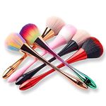 Beautiflame Soft Nail Art Dust Remover Brush, Long Handle Manicure Tool, Makeup Powder Blush Brushes, Acrylic Gel Powder Mineral Brush(Assorted Colours)-pack off-1