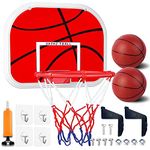 KAEGREEL Mini Basketball Hoop for Kids and Adults, 2 Ball Basketball Hoop Set for Indoor Outdoor Wall Mounted, Fence, Door and Room, Toy Sport Game for Boys Girls Toddler Children