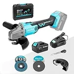 DURATECH 20V Cordless Angle Grinder Kit, Brushless Motor, 4-1/2" Disc, 4.0Ah Li-ion Battery and Fast Charger, Battery Powered Portable Grinder Tools for Cutting and Grinding Metal