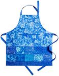 Maison d' Hermine Apron 100% Cotton 27.50 Inch x 31.50 Inch 1 Piece Adjustable Neck Strap Cloth Apron with Center Pocket for Mother's Day Gifts, Chef, Women & Men, Indigo Love - Spring/Summer