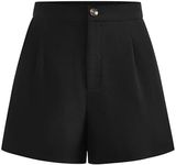 BTFBM Womens Shorts Dressy Casual Summer 2025 High Waisted Tailored Pleated Business Work Trouser Shorts with Pockets(Black, Medium)