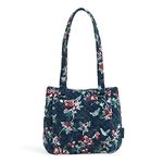 Vera Bradley Women's Multi-Compartment Shoulder Satchel Purse Handbag, Rose Toile-Recycled Cotton, One Size