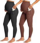 BONVIGOR Nudi Maternity Leggings Over The Belly Pregnancy Leggings with Pockets Workout Activewear Yoga Pants
