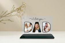 Shaivya Personalised Father’s Day Gift Acrylic Photo Frame Acrylic Plaque With Wooden Stand Photo Frame Father’s Day Gift Idea Gift from Daughter to Father Birthday Gift with Message Dad Special