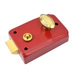 ZONADAH Traditional Nightlatch Heavy Duty Dead Bolt Lock Red Security Exterior Door Lock with Keys Nightlatch with 3 Keys Copper Cylinder Door Lock