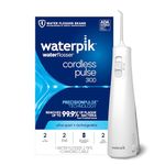 Waterpik Cordless Pulse Rechargeable Portable Water Flosser for Teeth, Gums, Braces Care and Travel with 2 Flossing Tips, Waterproof, ADA Accepted, WF-20 White