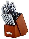 Farberware 5190024 18-Piece Forged Stainless Steel Knife Set with Built-in Edgekeeper Knife Sharpener