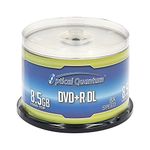 Optical Quantum 8X 8.5 GB DVD+R DL Double Layer Recordable Blank Media Logo Top, 50-Disc Cakebox OQDPRDL08LT