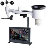ECOWITT Weather Stations with Outdoor Sensor Wireless UK HP2561, 7 in 1 WiFI Solar Powered Garden Home Weather Station Array, Indoor 7 inch TFT Display with Weather Forecast, Weather Assistant 868 MHZ
