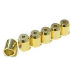 Set of 6 guitar string bushes/ferrules in gold 8mm dia