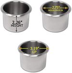 Da Vinci Lot of 10 Drop in Stainless Steel Poker Table Cup Holders, Fits Standard Soda Can or Beer Bottle