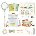 Kids Outdoor Explorer Kit - Bug Catcher Kit with Binoculars, Butterfly Net, Magnifying Glass, Insect Catcher, Backpack, Goggles, Kids Camping Gear Outside Adventure Nature Toy for Boys Girls Age 5 6