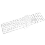 ProElife Keyboard Cover Skin for 2018-2017 Apple Magic Keyboard with Numeric Keypad A1843 US Enter MQ052LL/A Wireless Bluetooth Keyboard Ultra Thin Full Size TPU Protector, 0.13 mm, Transparent Clear