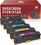 Toner Kingdom Remanufactured Toner Cartridge Replacement for HP 305 305A 305X 312 312A 312X 304A for HP Laserjet Pro 400 300 Color MFP M451dn M451nw M475dn M476nw M476dw M351A M375nw Printer (5 Pack)