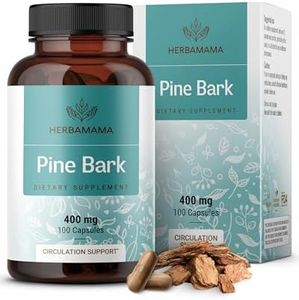 HERBAMAMA Pine Bark Extract Capsules - French Maritime Pine Bark Extract Powder Pills - 400mg, 100 Caps
