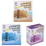 RATNA'S Wonder Sand 500 Grams for Play. Smooth Sand for Kids (Brown 500 Grams) & Smooth Sand for Kids (Blue 500 Grams) & Smooth Sand for Kids (Purple 500 Grams)