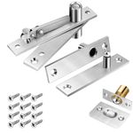 1 Pack | Heavy Duty Pivot Hinge Set with Door Ball Catch for Wood Door - HBL' Stainless Steel Hidden Door Hinge for Secret Door, 360 Degree Rotation, Invisible Pivot Door Hardware for Bookshelf.