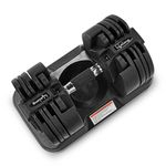 Lifelong Adjustable Dumbbells Set For Home Gym - Easy Dumbbell Weight Adjustment 2.3Kg To 20Kg - Pair Of Iron Weights - Gym Equipment Suitable For Fitness Workout At Home For Men & Women, Black