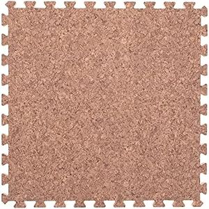 IncStores Premium Soft Wood Print Foam Flooring Tiles | Interlocking Foam Tiles for Home, Gym, Training and Yoga | 5/8" - Cork, 48 Square Feet