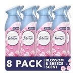 Febreze Air Freshener Room Spray & Bathroom Air Freshener, 185ML X 8 (1480ML), Blossom and Breeze (Pack of 8)