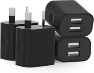 HEYMIX Dual USB Power Adapter, 4-Pack Dual USB Charger Plug, USB Wall Plug 5V Charger, 2-Port Aus USB Plug 5V/2.1A Adapter SAA Certified Compatible with iPhone, iPad, Samsung, Pixel, Galaxy, HTC