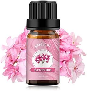 yethious Geranium Essential Oil for Diffuser 10ML Geranium Essential Oils Organic Gift 10ML Geranium Aromatherapy Oil Geranium Fragrance Oil for Soap, Candle Making (Geranium - 10ML)