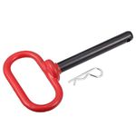 X AUTOHAUX 1/2 x 3 5/8 Inch Trailer Towing Handle Hitch Clevis Pin and Clip for Lawn Mower Trailer Towing Cargo Boat RV Car Truck Bike Tractor Tow Hitch Lock Pins Red