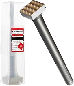 Keewaki SDS Max Bush Hammer Tool – 16 Welded Carbide Tips, 1-3/8" × 1-3/8" Square Head × 8-1/4″ Length, Heavy-Duty Concrete Tools for Repair Patch Preparation & Surface Roughening with Storage Tube