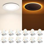 Amico 12 Pack 4 Inch 5CCT Recessed Pot Light with Night Light, 2700K/3000K/3500K/4000K/5000K Selectable, 10W 700LM Dimmable Lumiere Encastre Plafond Led, IC-Rated Light with Junction Box, ETL & FCC