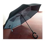 L&L® Double Layer C-Handle Inverted Upside Down Waterproof Reverse Umbrella UK (Silver)