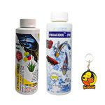 Foodie Puppies Aquatic Remedies Combo of Stress Heal (200ml) + Paracidol (220ml) | Suitable for Fresh and Salt Water | Rapidly Reduces Stress and Mortality | Aquarium Medicine with Free Key Ring