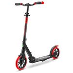 Folding Kick Scooter for Adults and Kids – Boys and Girls Freestyle Scooter with Big Wheels, 1-Kick Open Mechanism, Anti-Slip Rubber Deck and LED Light – Folding Grips Handlebar Adjusts to 3 Heights