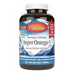 Carlson - Super Omega-3 Gems, 1200 mg Omega-3 Fatty Acids with EPA and DHA, Wild-Caught Norwegian Fish Oil Supplement, Sustainably Sourced Fish Oil Capsules, Omega 3 Supplements, 100+30 Softgels