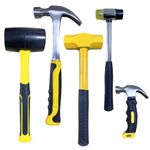 Atooge 5-Piece General Use Hammer Set,Rubber Mallet,Claw Hammer,Sledge Hammer,Installation Hammer and Mini Claw Hammer