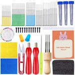 Needle Felting Kit - Felting Needles, Felt Fabric Sheet, Felting Mat, Finger Cots, Needle Felting Tool, Awl and Other Felting Accessories for Needle Felting, Wet Felting and Wool Painting