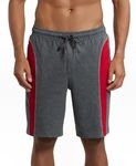 Jockey Men's Cotton Sport Shorts (8901326059807_9411_XL_Charcoal Melange and Shanghai Red)