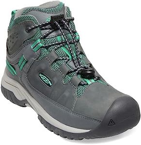 Keen unisex-child Targhee Mid Waterproof Hiking Boot, Steel Grey Porcelain, 8 US Little Kid