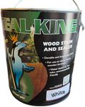 Seal King Wood Stain and Sealer, for Decks, Fences and Outdoor Furniture, Water-Based, 3.78 (1 Gallon) 12 Colours (White)
