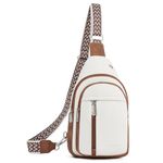 BOSTANTEN Sling Bag women Crossbody Bag Leather Crossbody Purse Trendy Chest Bag with Adjustable Guitar Strap for Travel