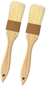 Pastry Basting Brush - Food Brushes, Non-Shedding Natural Boar Bristle, Heat Resistant Wooden Handle, Durable Kitchen Tool for Baking, Cooking, Butter, Egg Wash, Glazing, Oil, Sauce (1" & 1", 2 pc)