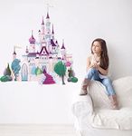 Runtoo Large Castle Wall Art Decals for Girls Bedroom Princess Wall Stickers Nursery Kids Home Decor