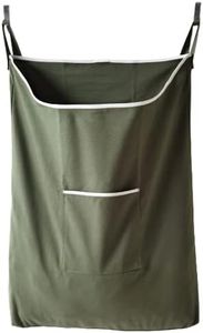 GORISEN Laundry Collector, Laundry Hamper, Door Hanging Laundry bag with hooks (Army green, 65Liters)