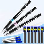 CORSEHILD Mechanical Pencil Set, 3 PCS 0.7mm Mechanical Pencils Automatic Propelling Pencil Retractable HB Clutch Pencil with Eraser, 10 Tubes 0.7mm Lead Refills Pencil Refill for Writing Drawing