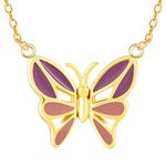 GIVA 925 Silver Golden Flutter With Joy Butterfly Necklace| Gifts for Girlfriend,Pendant to Gift Women & Girls | With Certificate of Authenticity and 925 Stamp | 6 Months Warranty*