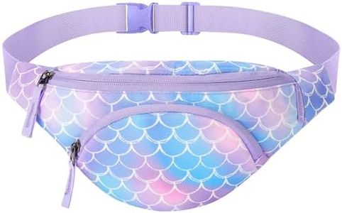 Choco Mocha Kids Fanny Pack Girls Mermaid Fanny Bag for Kid Age 6-8 8-12 Toddler Belt Bag for Little Girls 2-4 4-6 Waist Pack Hip Packs Purple
