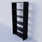 ALIJA®️ Solid Metal Bookcase/Library/Book Shelf/Rack (72 x 35 x 12 Inch) with 6 Shelves (Black)