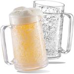 luxail Freezer Beer Mugs, Double Wa