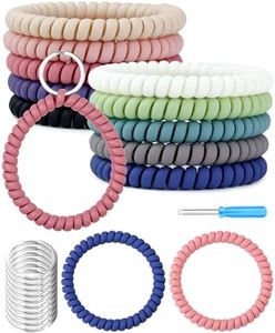 FIVEIZERO 10Pcs Stretchable Wrist Keychain Bracelet, Flexible Spiral Coil Key Ring Wristlet, Retractable Key Holder for ID Badge, Sauna, Outdoor Sports & Everyday Use (big)