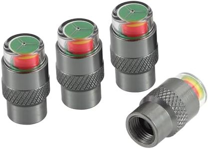 ST Shengtuo 2.5-2.8bar/36-40 PSI Car Tire Pressure Monitor Valve Stem Caps Sensor Indicator Easy to Read 3 Color Eye Alert, Aluminum Alloy CNC Machining，Pack of 4